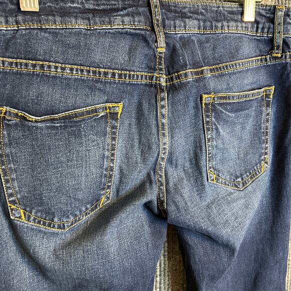 Pilcro And The Letterpress Womens Low Rise Straight Jeans Size 29 Blue Dark Wash - Picture 3 of 12